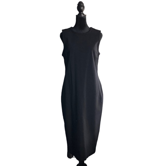 Theory Round Neck Sleeveless Cotton Blend Tank Dress Fit and Flare - Picture 10 of 11